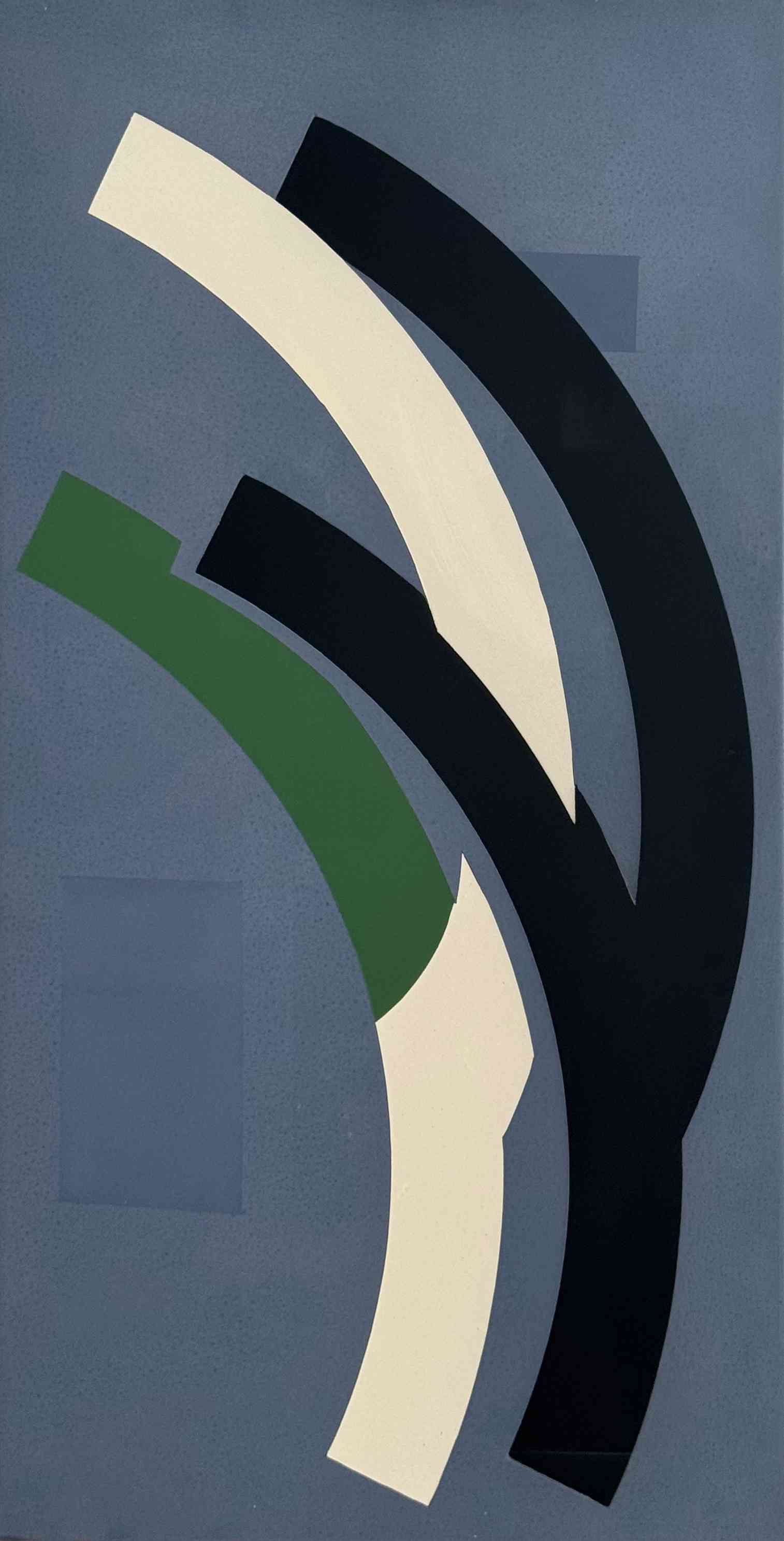 唐明伟，两段完全相同弧线2a，2024，金属丙烯，30×60×10cm